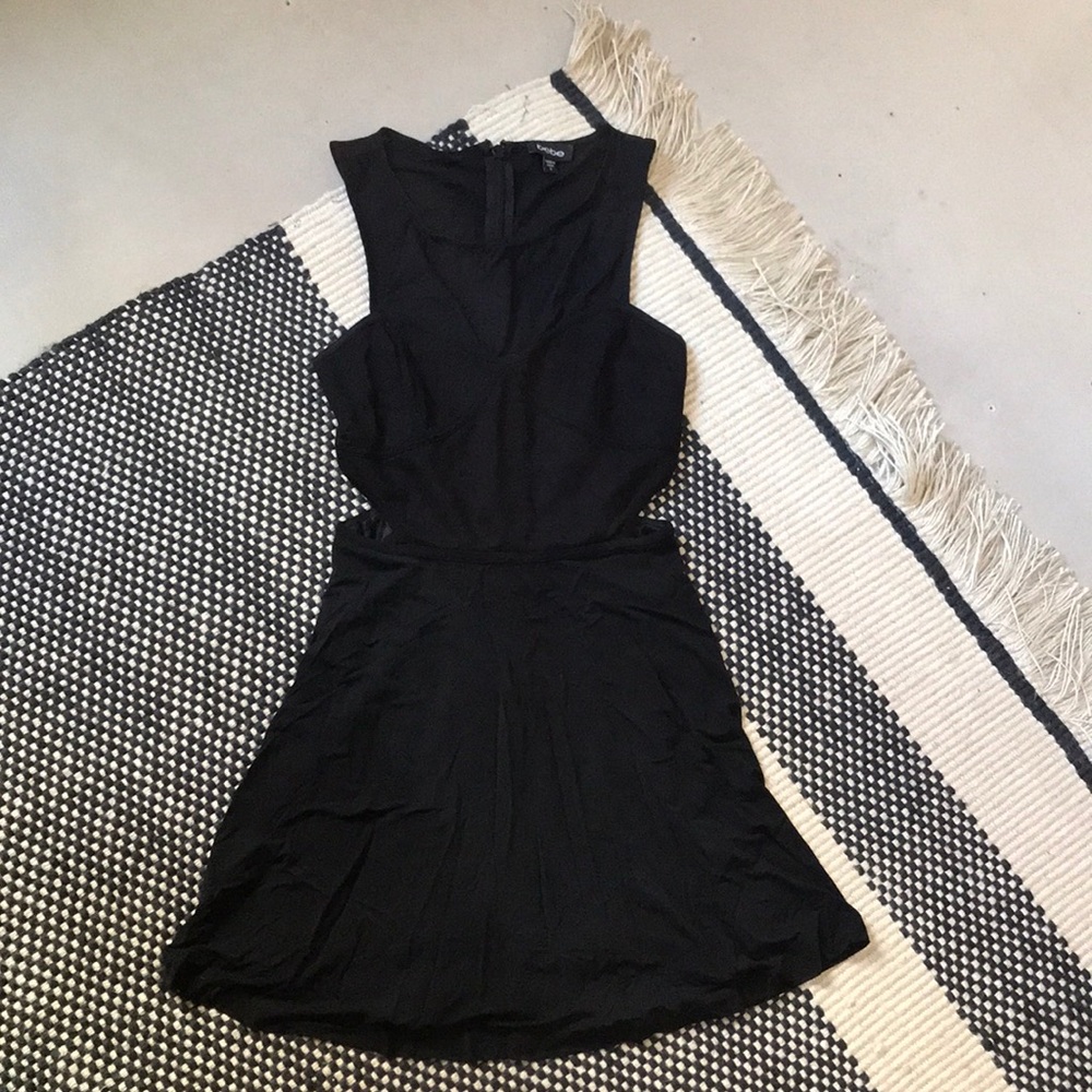 Bebe Black Skater Dress with Cutouts
